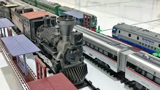 Thumbnail: Classic Big Boy & Modern Trains in Dense Traffic | Model Railroad