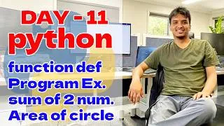 Thumbnail: function in Python || definition call and return with program examples || Day 11