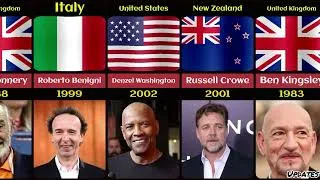 Thumbnail: Top 50 Male Actors Who Won an Oscar – Their Country & Winning Year (2026) 🏆🌍