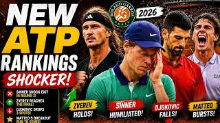 Thumbnail: French Open 2026: ATP Rankings SHOCKER! Sinner OUT, Djokovic Drops, Zverev Rises