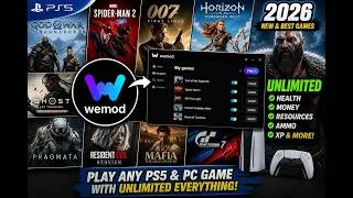 Thumbnail: 2026 WeMod Guide  Unlimited Money, Health & Resources in PS5 AND PC Games.