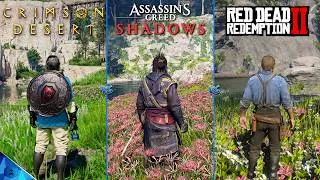 Thumbnail: Crimson Desert vs AC Shadows vs RDR 2 - Graphics and Details Comparison