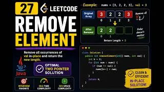 Thumbnail: 27 Remove Element leetcode java solution | java coding interview questions