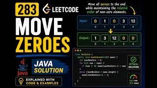 Thumbnail: 283  Move Zeroes leetcode java solution | java coding interview questions