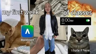 Thumbnail: first week back to uni..📚💀 | *realistic* student vlog, lectures, compsci major, UMBC, commuter...💕