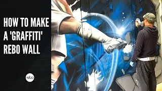 Thumbnail: How the graffiti was made for the Tennis and football 'wall' installed in Trafford Park, Manchester.