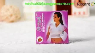 Thumbnail: ODM / OEM Condom Manufacturer: Custom Private Label Condom by Recare. Strawberry dotted condom.