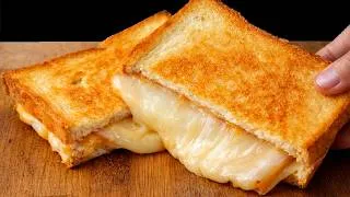 Thumbnail: Easy Super Cheesy Grilled Cheese Sandwich in Pan! Quick and easy snacks recipes in 5 minutes!!