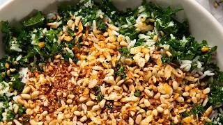 Thumbnail: Crispy Shredded Halloumi Salad (with kale)