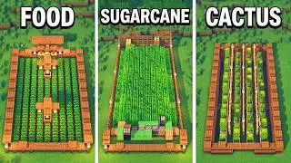 Thumbnail: Minecraft 3 Easy Automatic Farms for Survival! 🌱 Bedrock & Java Tutorial