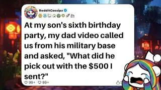 Thumbnail: At my son's sixth birthday party, my dad video called us from his military base and asked...
