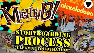 Thumbnail: The Mighty B! ‘B-Chip’ Storyboard Process, Clean to Color, Nickelodeon Animation Studio, Photoshop.