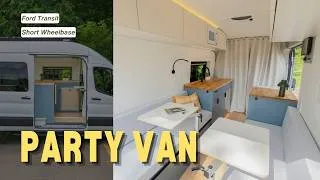 Thumbnail: A Party Van Built Into a Short-Wheelbase Ford Transit | Seats 6 | Small Van | Big Living Room