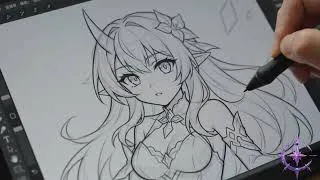 Thumbnail: From sketch to final art.Meet Vespera, the Shadow Oath of Drake Oath.