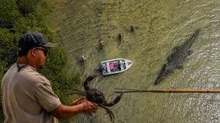 Thumbnail: We walked through Crocodile waters to gather our dinner! | Ultimate Catch And Cook