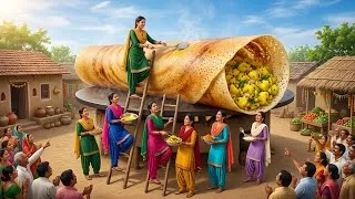 Thumbnail: 50 Feet Giant Dosa Village Party! 🍳🔥😍 Dosa Festival In Village #Dosa #cooking #vilageVlog