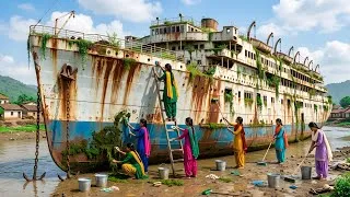 Thumbnail: Giant Abandoned Ship | 6 Village Girls Rebuilt Their Village Inside a Giant Abandoned Cruise Ship