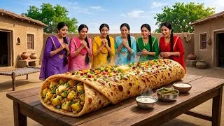 Thumbnail: 30 Feet Giant Aloo Paratha Village Party! Pararha Festival in village #Paratha #cooking #VillafeVlog