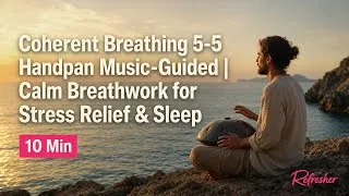 Thumbnail: Coherent Breathing 5-5 Handpan Music-Guided | Calm Breathwork for Stress Relief & Sleep