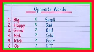 Thumbnail: 30 Opposite Words/Opposite Words in English/Opposite Word/Antonyms Words/Opposite Word in English