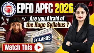 Thumbnail: EPFO APFC Notification 2026 | Are you Afraid of the Huge Syllabus? | By Pinky Yadav