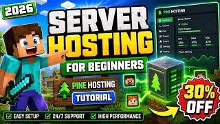 Thumbnail: Minecraft Server Hosting Explained for Beginners 2026 | Pine Hosting Tutorial + 30% Off