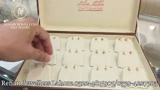 Thumbnail: 18K Gold Tops Collection | Lightweight Elegant Gold Earrings | 18 قیراط گولڈ ٹاپس | Rehan Jewellers 