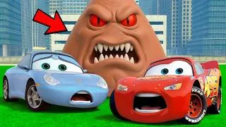 Thumbnail: LIGHTNING MCQUEEN AND SALLY CARRERA ATTACKED BY POU HORROR BOU In Garry's Mod