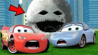 Thumbnail: LIGHTNING MCQUEEN AND SALLY CARRERA ATTACKED BY WOKE UP MOON In Garry's Mod