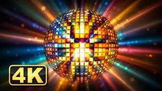 Thumbnail: 4K Retro Disco Ball! Ambient Synth Music! Infinite Light Sphere for Relaxation, Focus & Meditation
