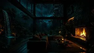 Thumbnail: Rain Sounds in the Forest ⛈️ Heavy Rain at a Cozy Waterfall Retreat | Fall Asleep Quickly