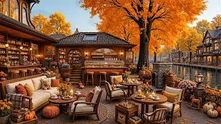 Thumbnail: Soft Autumn Jazz to Stress Relief 🍂 Cozy Riverside Café Shop with Relaxing Jazz Instrumental Music