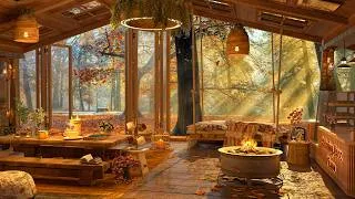 Thumbnail: Rainy Coffee Shop Jazz Ambience 🍁🍂 Cozy Fireplace & Soft Fall Jazz for Deep Sleep & Relaxation