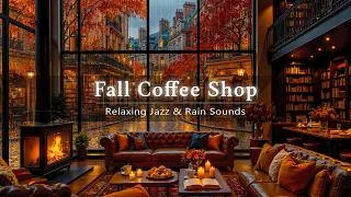 Thumbnail: Rainy Coffee Shop Ambience in Fall 🍂 Calm Jazz Music with Soft Rain Sounds for Stress Relief, Relax