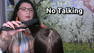 Thumbnail: ASMR Hair Straightening (No Talking) Comb Straightening, Hair Brushing | Hairdresser Roleplay