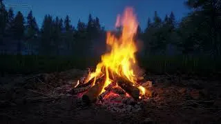 Thumbnail: Campfire at Night 🔥 Relaxing Crackling Fire Sounds, Crickets, Frogs & Gentle Stream for Deep Sleep