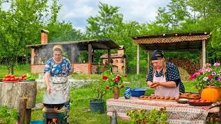 Thumbnail: Cooking Traditional Meatballs on Open Fire 🔥 Authentic Village Feast Routine