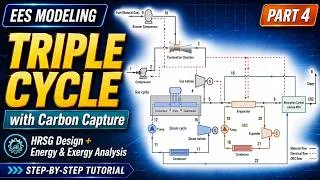 Thumbnail: How to Model a Triple Cycle with Carbon Capture in EES | Part 4