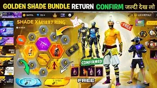 Thumbnail: Golden Shade Bundle Return Confirm Date💥🤯| Next Universal Ring M1887 Skin l Free Fire New Event