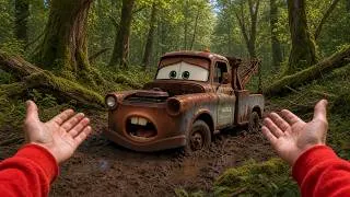 Thumbnail: Starting & Test Driving MATER'S Abandoned Tow Truck | POV Restarting Forgotten Cars Movie Truck