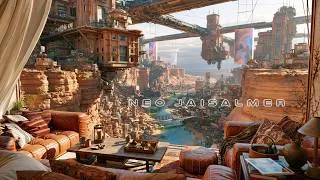 Thumbnail: Neo Jaisalmer - Desert Solarpunk Ambient Music (Day & Night)