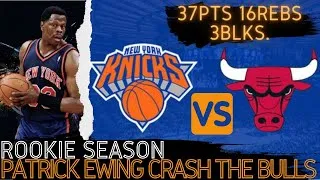 Thumbnail: 💣A young Patrick Ewing SMASHES the Bulls with a LEGENDARY match💣⧐37pts 16rebs 3blks⧏