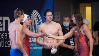 Thumbnail: Brązowy medal sztafety 4x50 m dowolnym MIX | dyskwalifikacja Rosjan | ME w Kazaniu