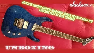 Thumbnail: Jackson Limited Edition Wildcard Series Soloist Arch Top Extreme SL27 EX Blue Sparkle unboxing