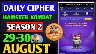 Thumbnail: Hamster Kombat Dev Game Daily Cipher 29 August | Hamster Kombat Daily Cipher Code | Daily Combo