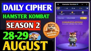 Thumbnail: Hamster Kombat Dev Game Daily Cipher 28 August | Hamster Kombat Daily Cipher Code | Daily Combo
