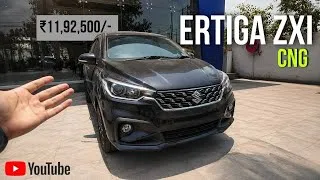 Thumbnail: Segment का Leader!!! New Ertiga Zxi CNG. ₹11.92 Lakh❤️. Full Review & Information.