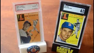 Thumbnail: Yellow Vs. Orange Back 1954 Topps Ted Williams