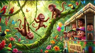 Thumbnail: "🚌🎶 Wheels on the Safari Bus - Adventure Nursery Rhymes for Kids! Sing Along Fun!"