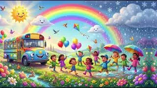 Thumbnail: “🌦️ Fun in the Sun! 🎶 Epic Weather Adventure Bus - Catchy Nursery Rhymes for Kids! 🌈”